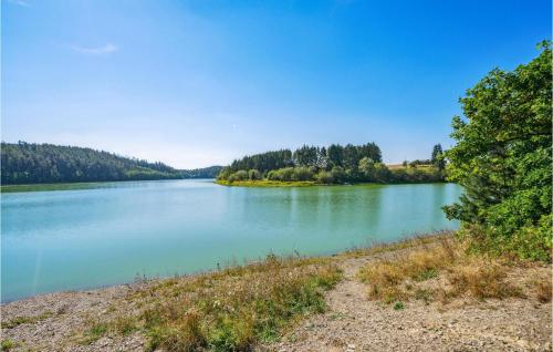 a view of a lake with trees in the background at Lovely Apartment In Zeulenroda-Triebes in Zadelsdorf