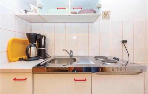 a kitchen with a sink and a counter top at Gorgeous Apartment In Bakar With Wifi in Bakar