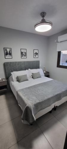 a bedroom with a large bed in a room at Departamento en Mendoza - Le Chat Noir in Godoy Cruz