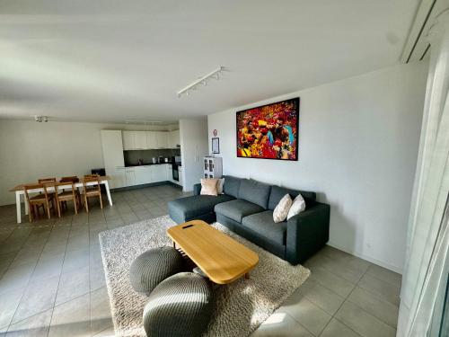 Χώρος καθιστικού στο Great apartment in Lausanne