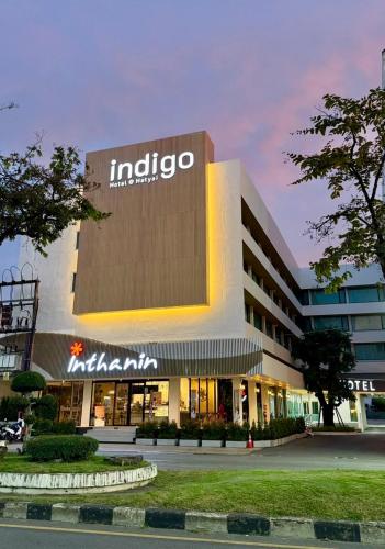 a building with an indico sign on the side of it at indigo Hotel Hatyai in Ban Kohong
