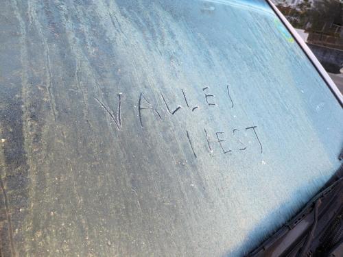 a car with the words hello hell written on the hood at Valley Nest for 6-12 PAX in Mount Ābu