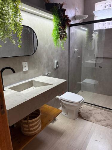 Vannituba majutusasutuses Apartamento maravilhoso em Guarapari, Praia do Morro