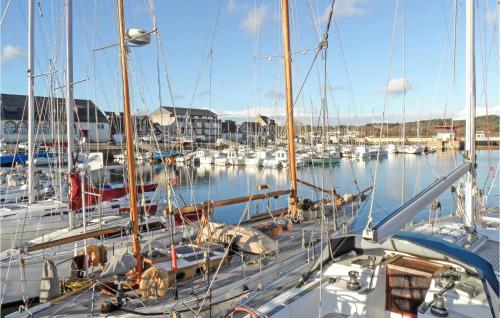 a bunch of boats docked in a harbor at Nice Home In Plehedel in Pléhédel