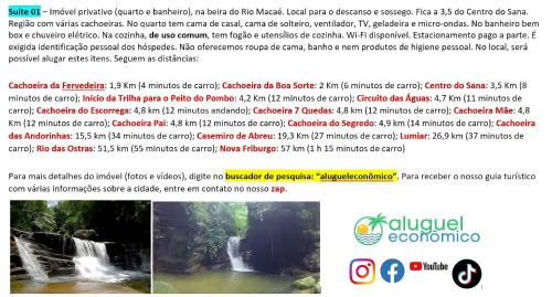 a screenshot of a website with a picture of a waterfall at Sana - Aluguel Econômico in Sana