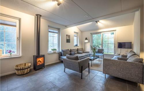a living room with a couch and a fireplace at Nice Home In Rijssen With Wifi in Rijssen