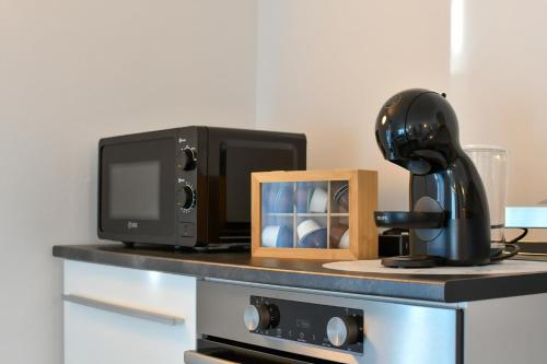 KomenにあるPiramida Krasのキッチン(電子レンジ、テレビ付)