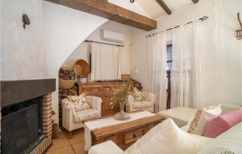 a living room with a couch and a fireplace at Gorgeous Home In El Colmenar With Wifi in El Colmenar