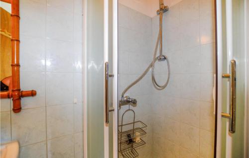 a shower with a shower head in a bathroom at 1 Bedroom Lovely Apartment In Ghisoni in Ghisoni