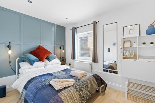 Katil atau katil-katil dalam bilik di Cosy 1-Bed in Central Brighton