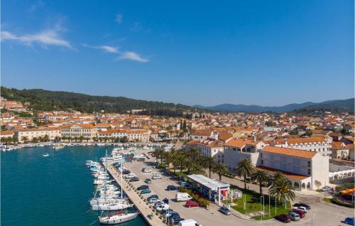 a city with a harbor with boats in the water at Cozy Apartment In Vela Luka in Vela Luka