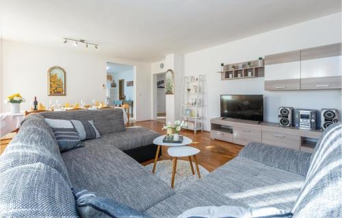 a living room with two couches and a tv at 3 Bedroom Lovely Home In Savudrija in Savudrija