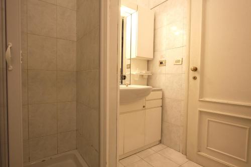 a bathroom with a shower and a sink at Lovely studio in Campo de Fiori in Rome