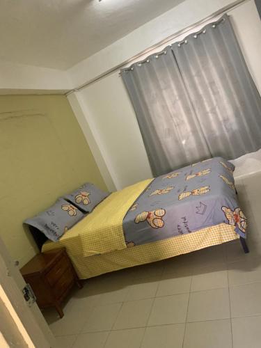a small bedroom with a bed and a window at Nadi Airport rooms in Nadi