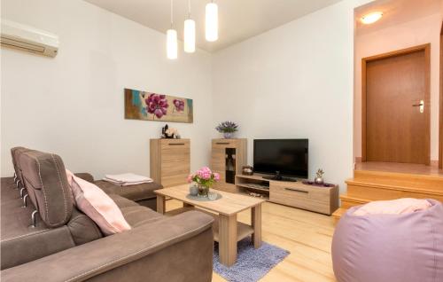 salon z kanapą i telewizorem w obiekcie Holiday Home Peroj Lxxiii w mieście Peroj