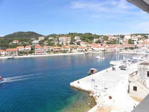 a view of a harbor with boats in the water at Apartment Svetka in Sali