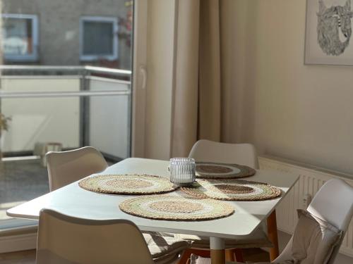 Ruang duduk di Ferienwohnung Krabbe in zentraler Lage von Eckernförde