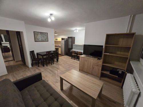 TV a/nebo společenská místnost v ubytování Konkrety Lubin
