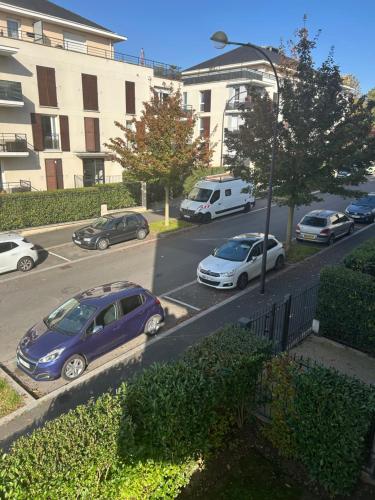 a group of cars parked in a parking lot at La Belle et le Nooki in Meaux