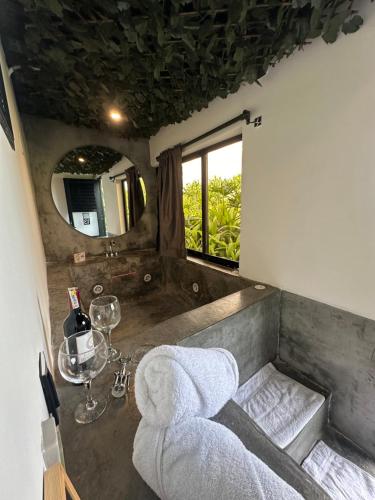 Letto o letti in una camera di Eco Hotel La Colina Mirador Con aire acondicionado