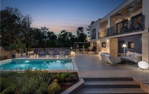 a house with a swimming pool and a patio at Villa Olea Vir in Vir