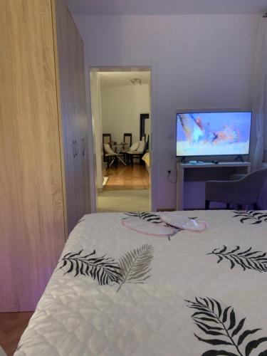 Télévision ou salle de divertissement dans l'établissement Petra Apartments