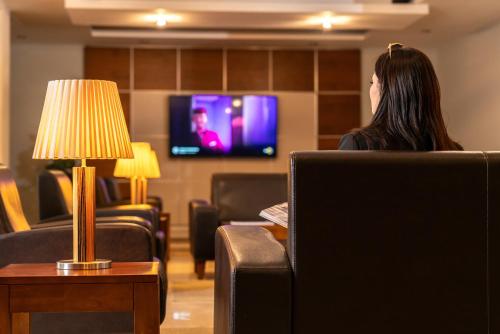Mgs Salihoğlu hotelにあるテレビまたはエンターテインメントセンター