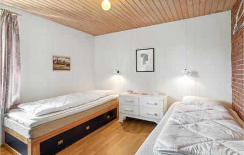 a bedroom with two beds and a dresser in it at Stunning Home In Sejerø With Kitchen in Sejerby