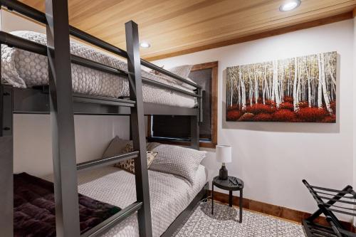 een slaapkamer met een stapelbed in een huis bij Gold Bend Getaway in Truckee