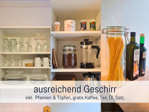 Παροχές για τσάι/καφέ στο Lichtdurchflutete moderne Stadtwohnung, Küche, Waschtrockner, SmartTV