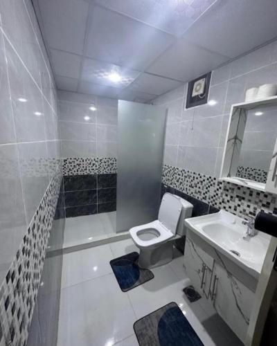 un baño con inodoro y lavabo en Joy to Wadi Rum, en Wadi Rum