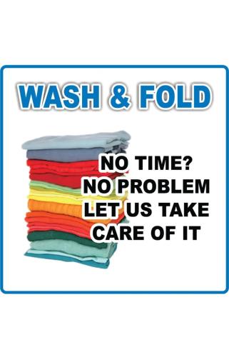 a stack of colorful towels with the text wash and fold no time no problem at S & K surin in Ban Khi Lek