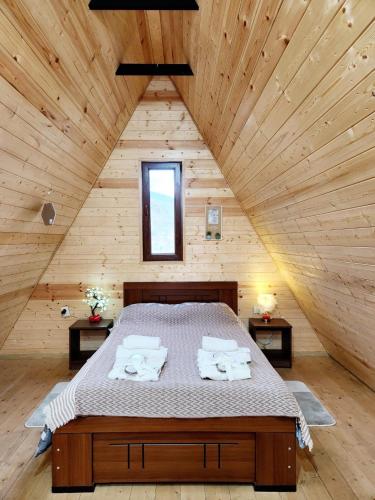 Postel nebo postele na pokoji v ubytování Mountain Cottage - Ananuri