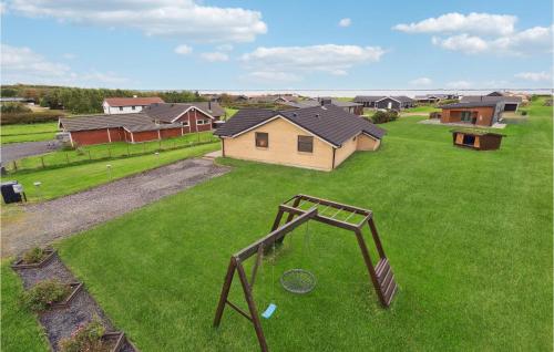 an aerial view of a yard with a playground at Three-Bedroom Holiday Home In Vinderup in Vinderup