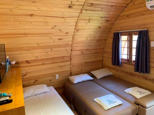 Cama o camas de una habitación en Sea Mountain Bungalow Vũng Tàu
