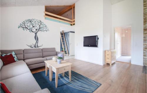 Μια τηλεόραση ή/και κέντρο ψυχαγωγίας στο Four-Bedroom Holiday Home In Ejstrupholm
