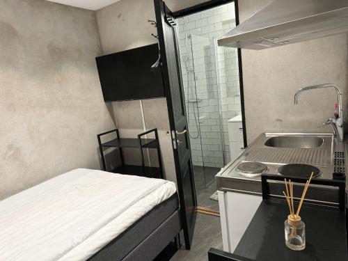 Ένα ή περισσότερα κρεβάτια σε δωμάτιο στο Newly renovated apartment