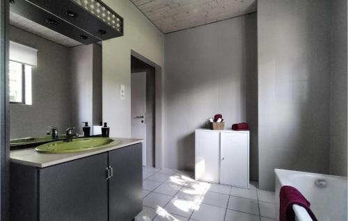a bathroom with a green sink and a tub at Pet Friendly Home In As With Wifi in As