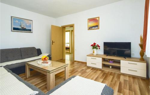 Televízia a/alebo spoločenská miestnosť v ubytovaní Three-Bedroom Apartment In Mali Rat