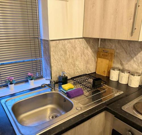Η κουζίνα ή μικρή κουζίνα στο Luxury Studio Apartment Birmingham