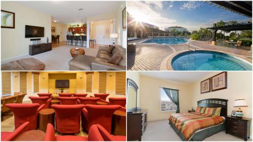 a collage of pictures of a hotel room at Chantilly Condo - closer to Disney and Universal in Orlando