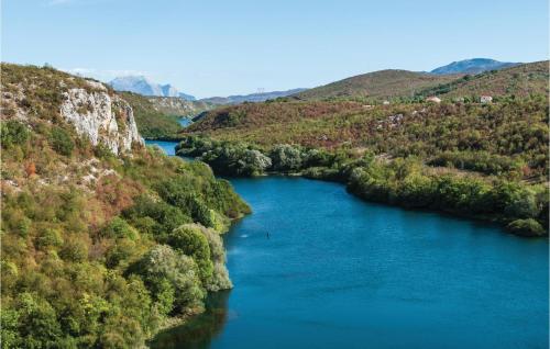 an aerial view of a river in a valley at Holiday Home Trilj 85 With Outdoor Swimmingpool in Trilj