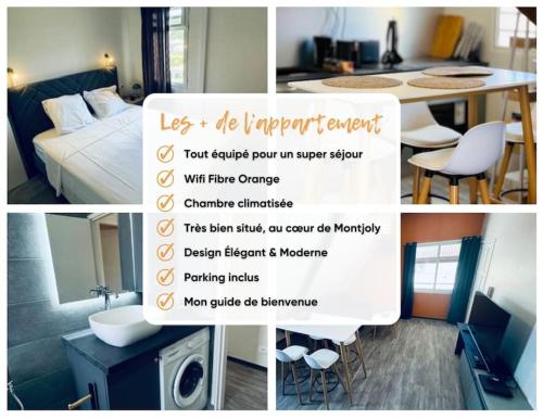 Posezení v ubytování T2 LE COSY, au cœur de Montjoly, parking, clim