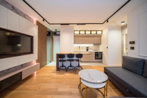 Kuchyň nebo kuchyňský kout v ubytování Apartment Legacy