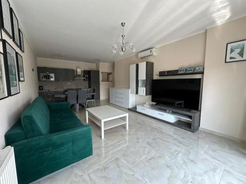 Televízia a/alebo spoločenská miestnosť v ubytovaní Apartmán Zmeko Centrum Piešťany