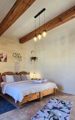 a bedroom with a large bed in a room at Moonshine Villa in Nadur