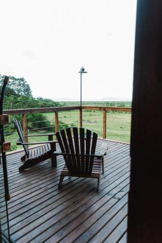 Balkoni atau teres di Vale Aurora Cabanas