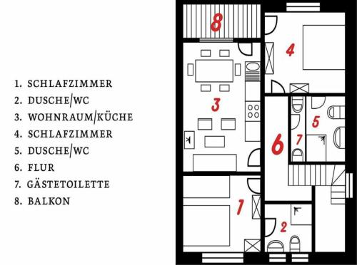 a floor plan of a building with diagrams at Apartment U Anděla in Dlouhá Ves