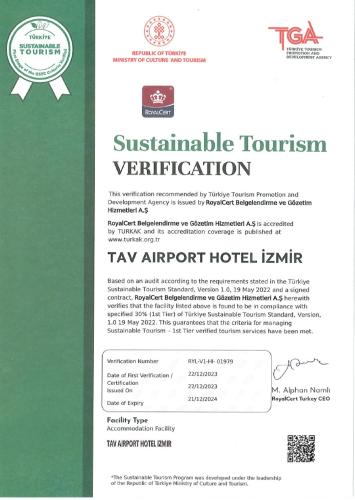 a permit for a taxi airporthotel karma sign at TAV Airport Hotel Izmir in Izmir