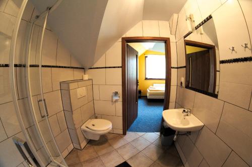 Kúpeľňa v ubytovaní Pensjonat Lew Jaskiniowy